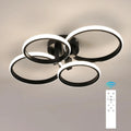 Modern Led Dimmable Ceiling Light,4 Round LED Ceiling Lamp with Remote Control 3000K-6500K,76W LED Chandelier Light Fixture