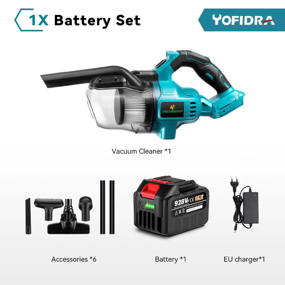 YOFIDRA 1000W Cordless Electric Vacuum Cleaner Efficient Rechargeable Dust Catcher Cleaning Power Tools For Makita Battery Pin