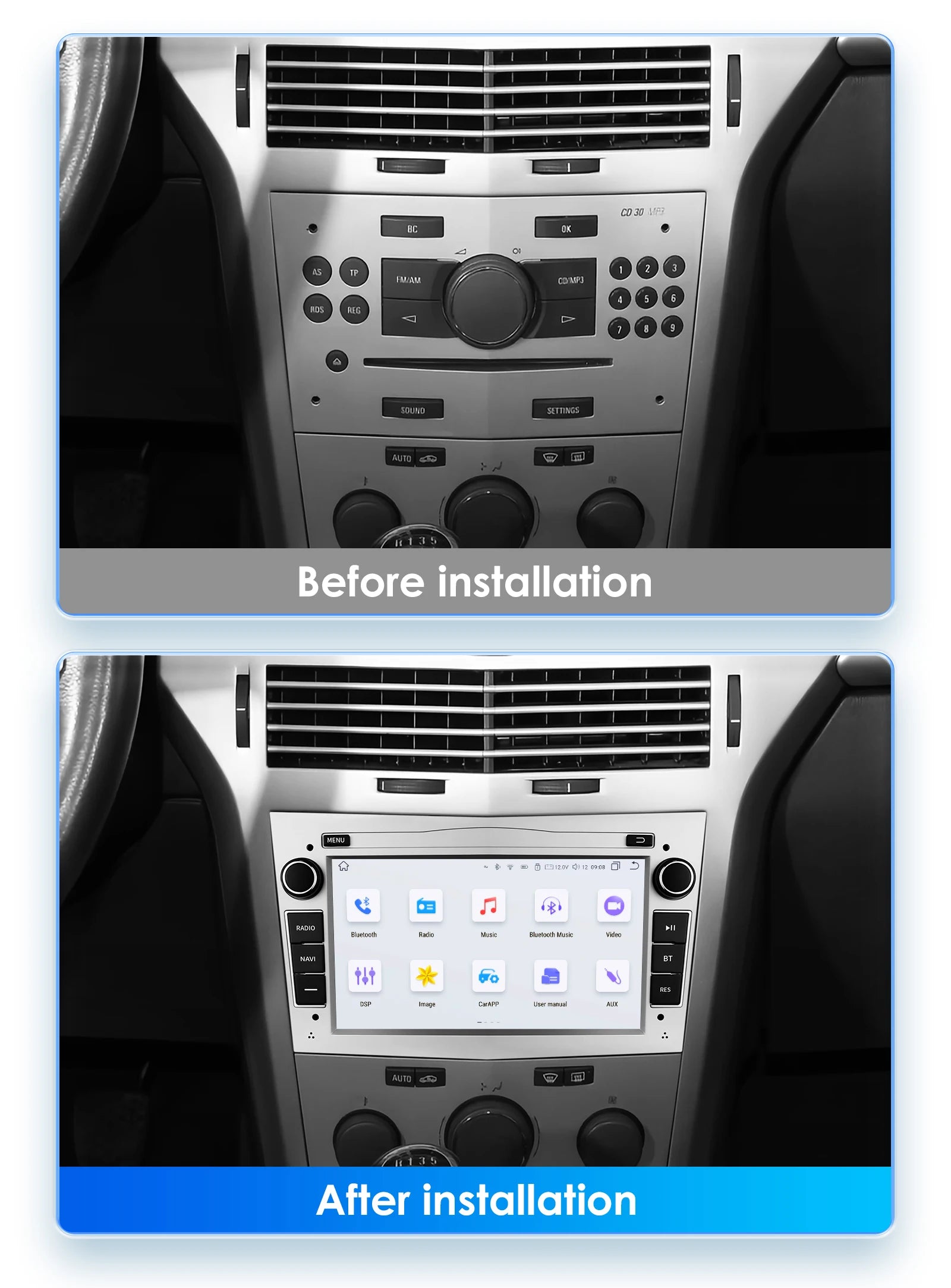 HIZPO 2Din 7inch Android Car Radio for Opel Astra H G J Zafira B Corsa C D Antara Vectra Vivaro GPS RDS DSP 4G CarPlay Autoradio