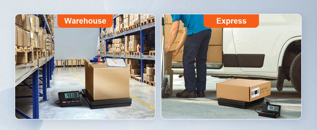 SucceBuy 110 lbs Digital Postal Shipping Scale with Timer 90° Foldable LCD Screen AC/DC Powered Package Scale for Laggage Home