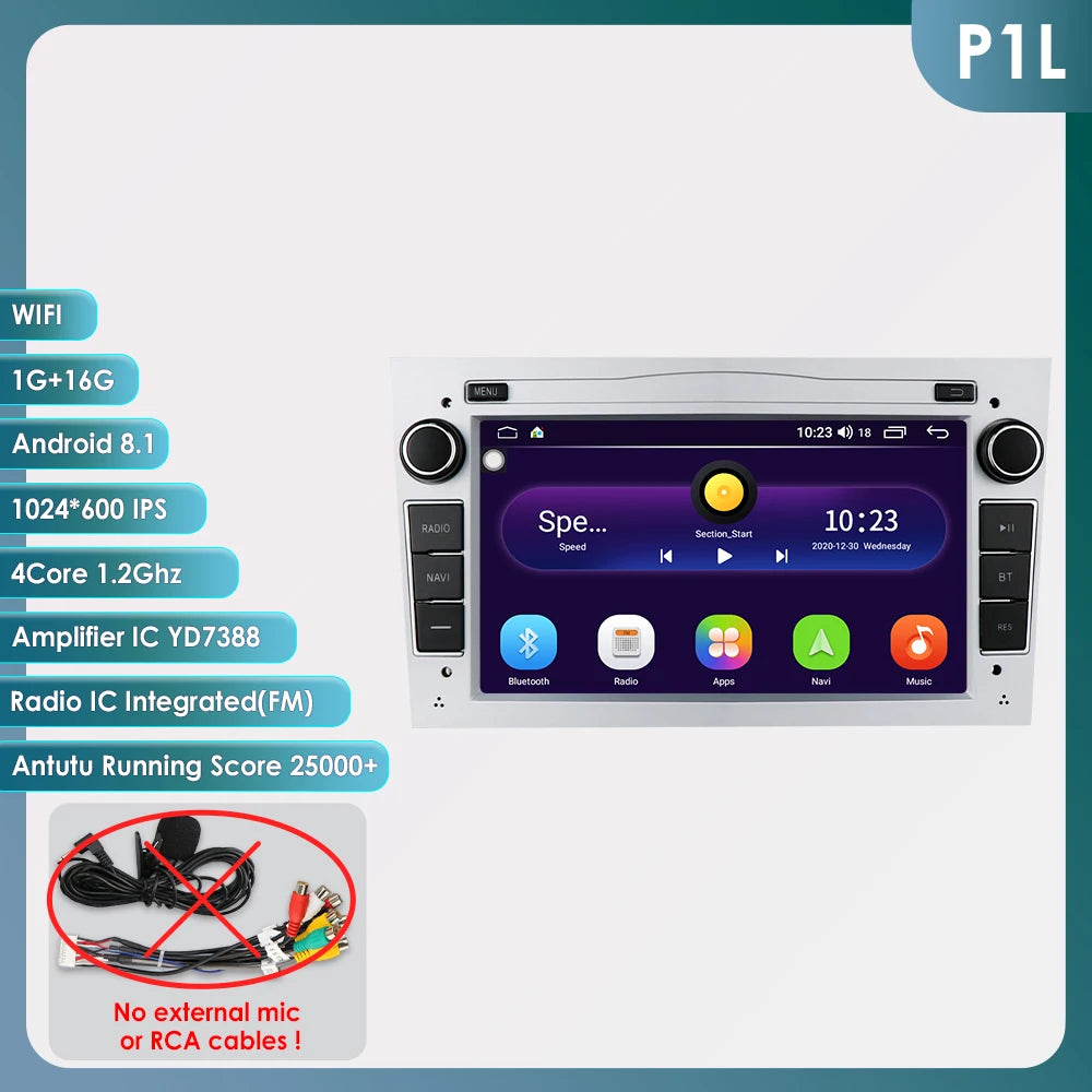 HIZPO 2Din 7inch Android Car Radio for Opel Astra H G J Zafira B Corsa C D Antara Vectra Vivaro GPS RDS DSP 4G CarPlay Autoradio