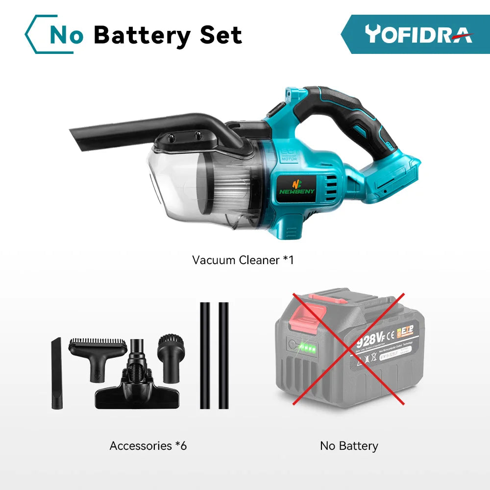 YOFIDRA 1000W Cordless Electric Vacuum Cleaner Efficient Rechargeable Dust Catcher Cleaning Power Tools For Makita Battery Pin