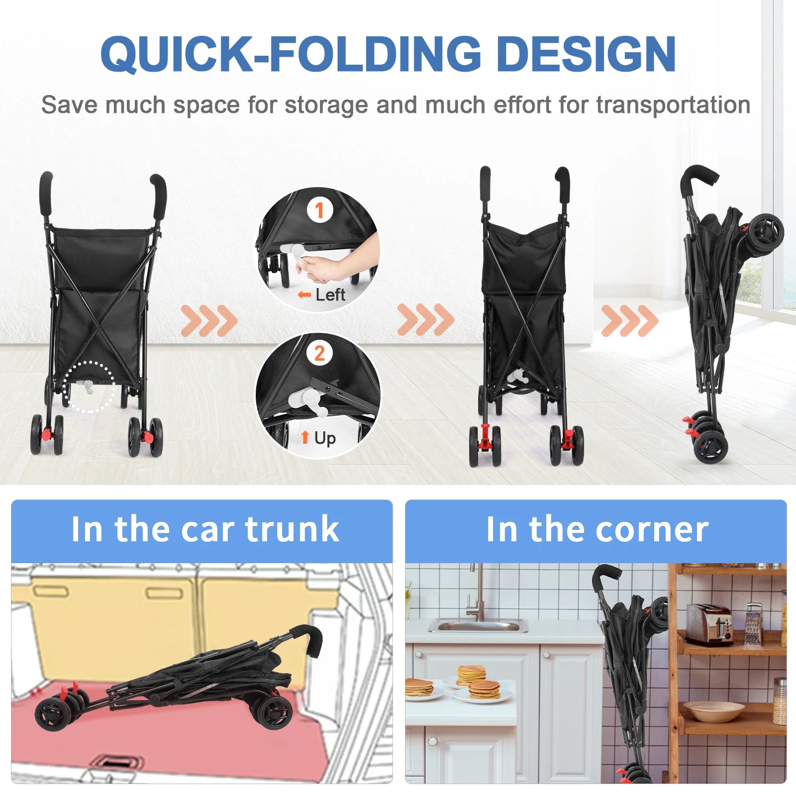 Multifunctional Cart Folding Portable  Durable Lightweight Market Purchase Bag Trolley,Pet Stroller,For Picnic