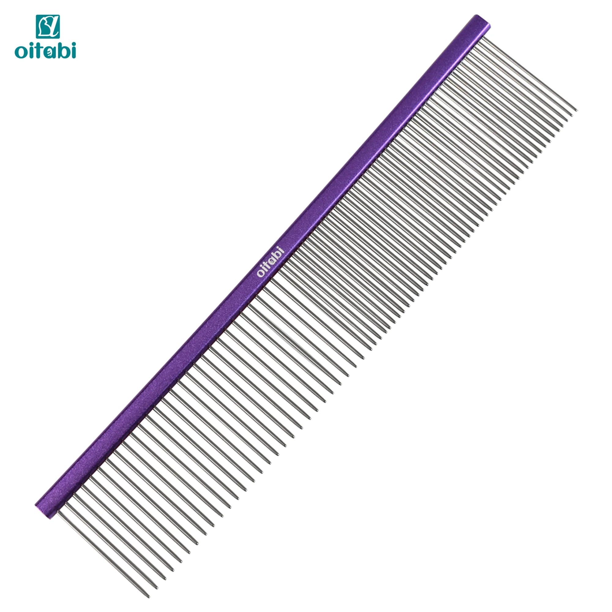 Oitabi Professional Pet Grooming Comb for Removing Matted Fur, Prevents Knots and Mats, Long Teeth Long & Short Haired Pet Comb