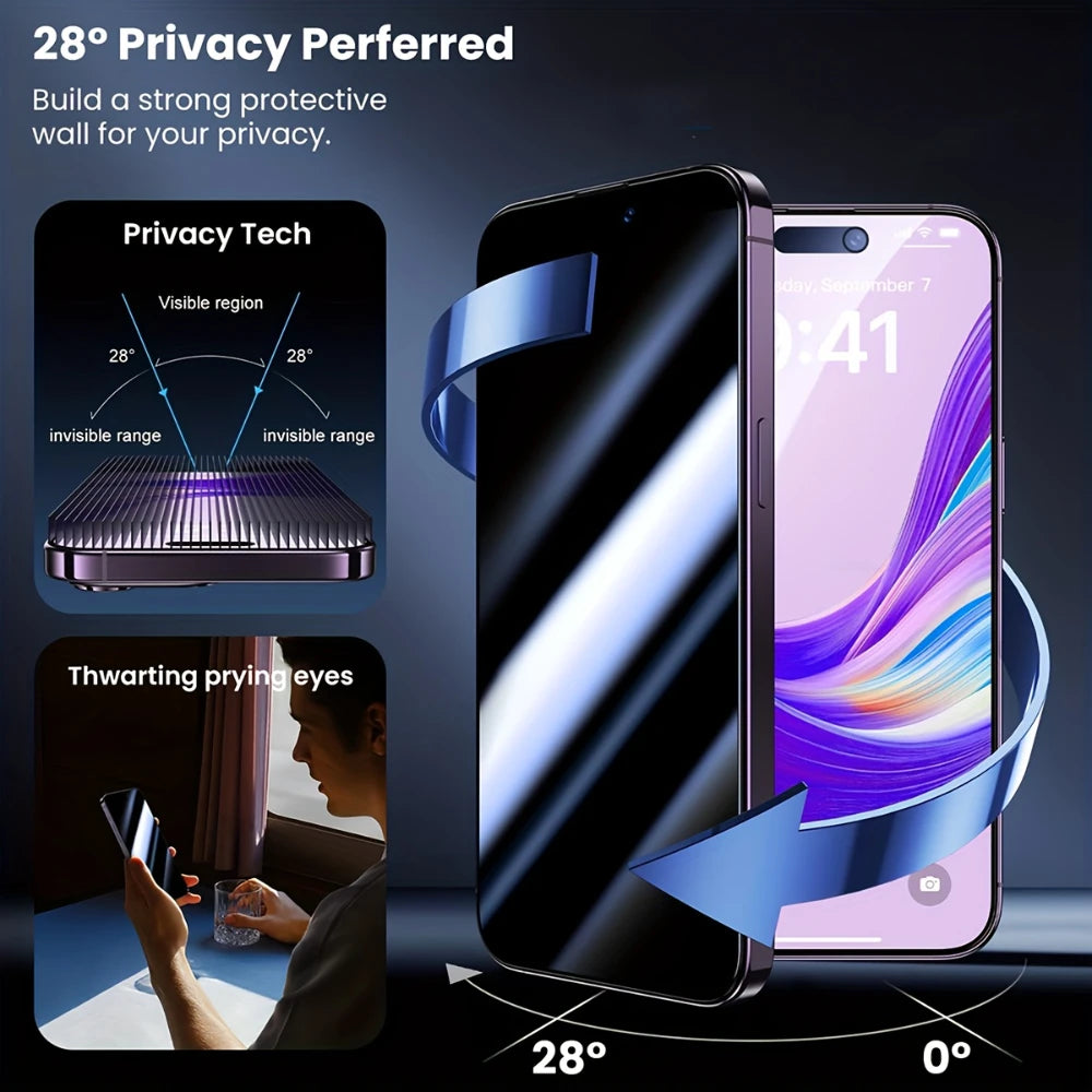 NNBILI 4Pcs Complete Coverage Tempered Glass Screen Protectors Designed For Various For iPhone 17 16 15 14 13 12 11Pro MAX Phone