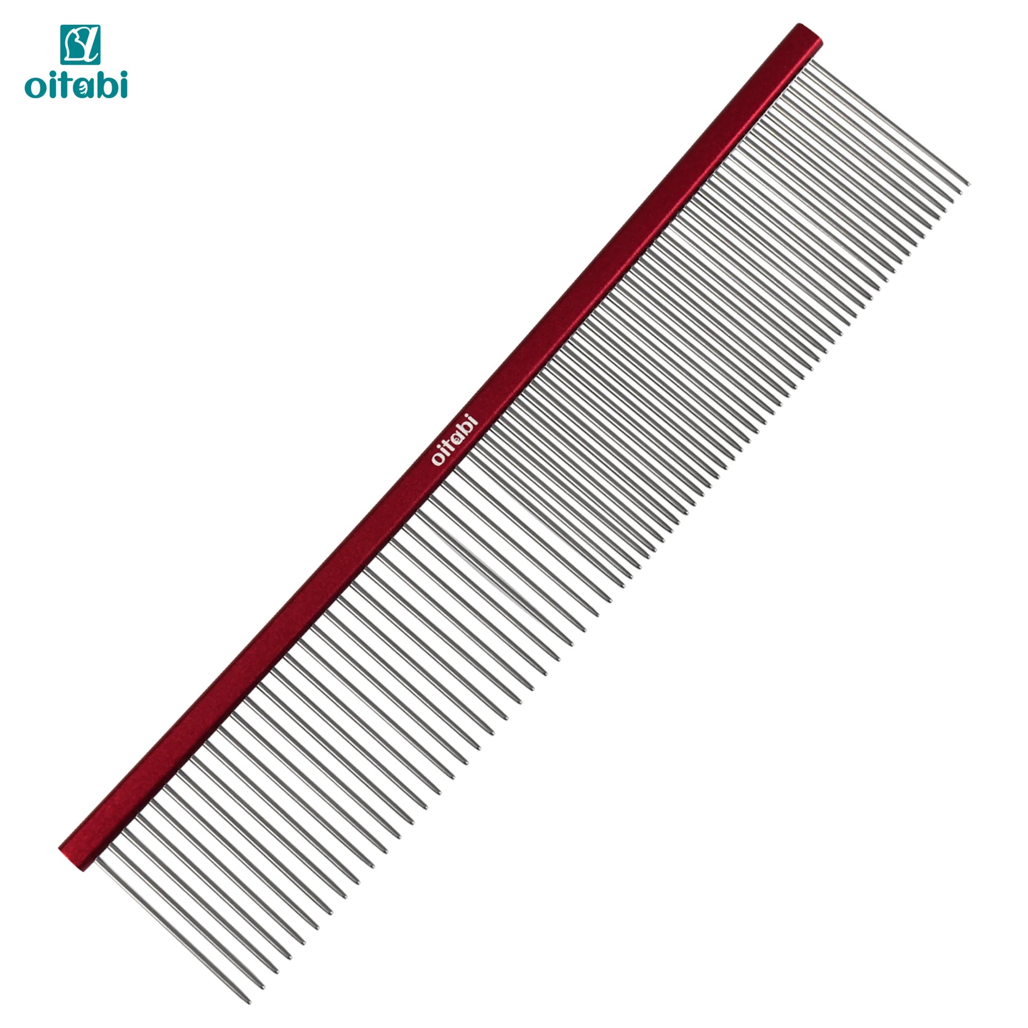 Oitabi Professional Pet Grooming Comb for Removing Matted Fur, Prevents Knots and Mats, Long Teeth Long & Short Haired Pet Comb