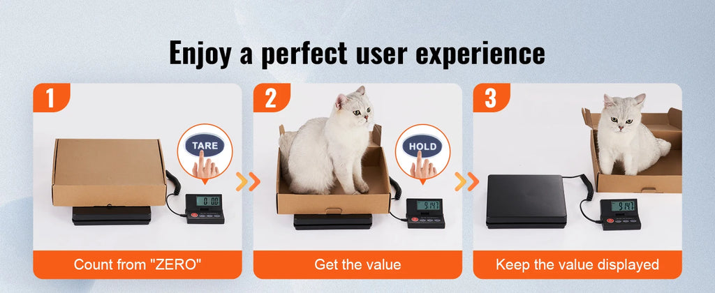 SucceBuy 110 lbs Digital Postal Shipping Scale with Timer 90° Foldable LCD Screen AC/DC Powered Package Scale for Laggage Home