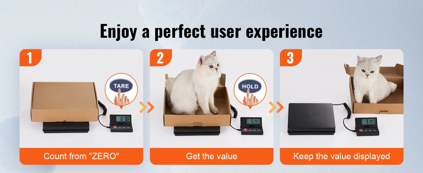 SucceBuy 110 lbs Digital Postal Shipping Scale with Timer 90° Foldable LCD Screen AC/DC Powered Package Scale for Laggage Home