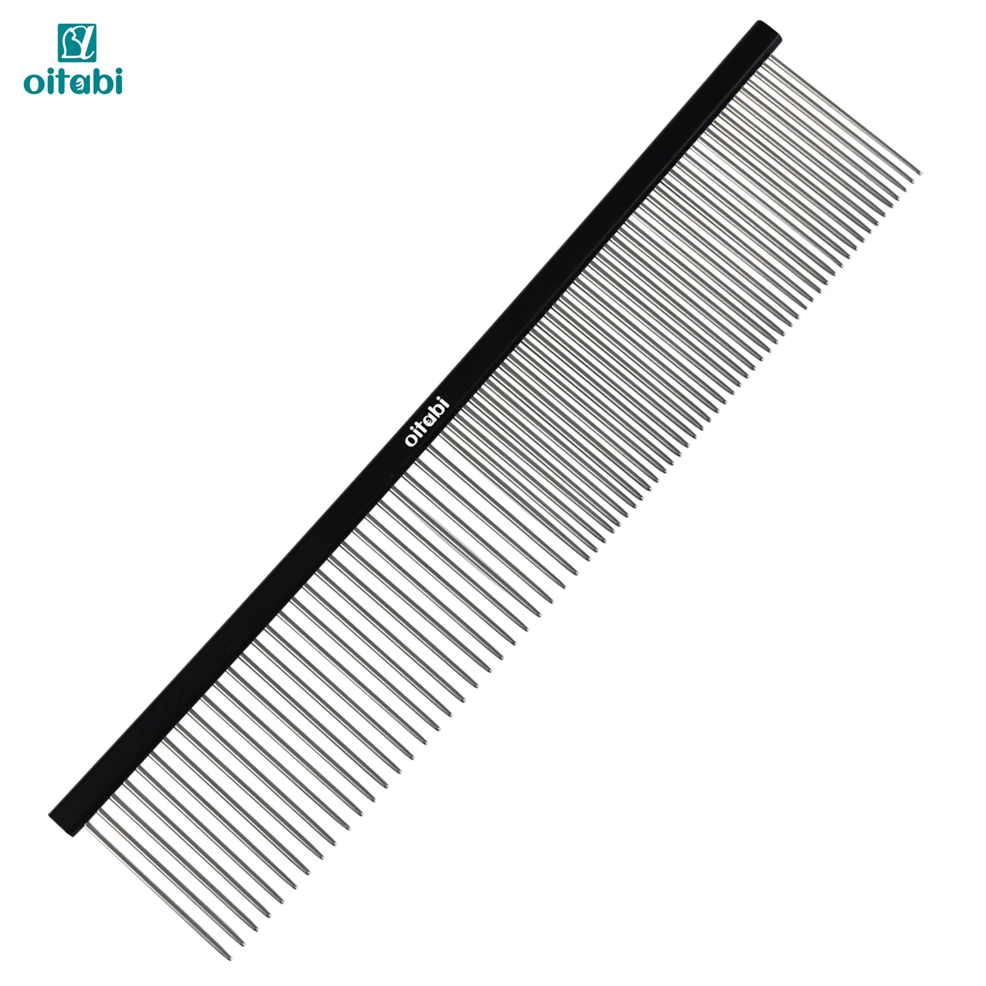 Oitabi Professional Pet Grooming Comb for Removing Matted Fur, Prevents Knots and Mats, Long Teeth Long & Short Haired Pet Comb