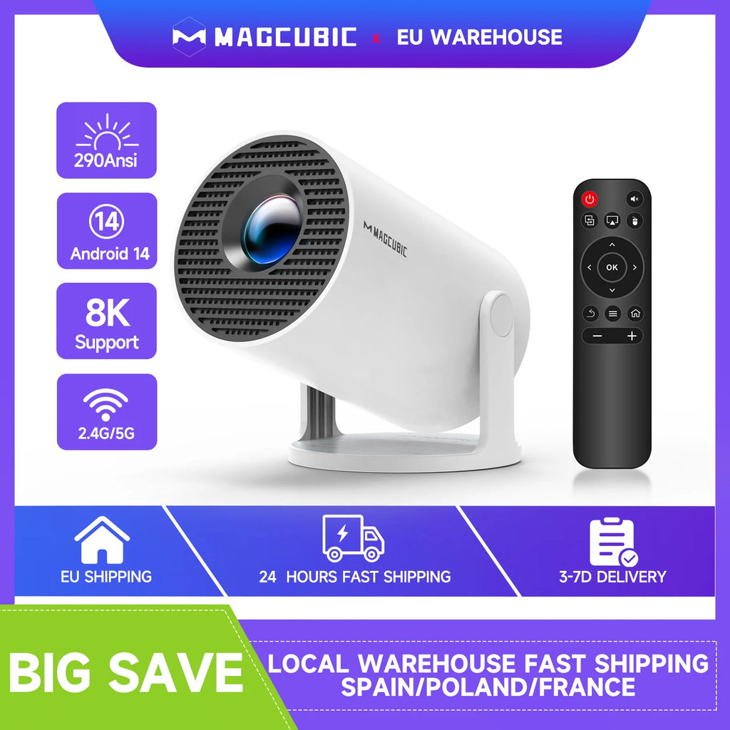 Magcubic Projector 8K Android 14 HY300 Pro Wifi6 290ANSI Allwinner H726 BT5.4 1080P 1280*720P Cinema Outdoor Portable Projetors