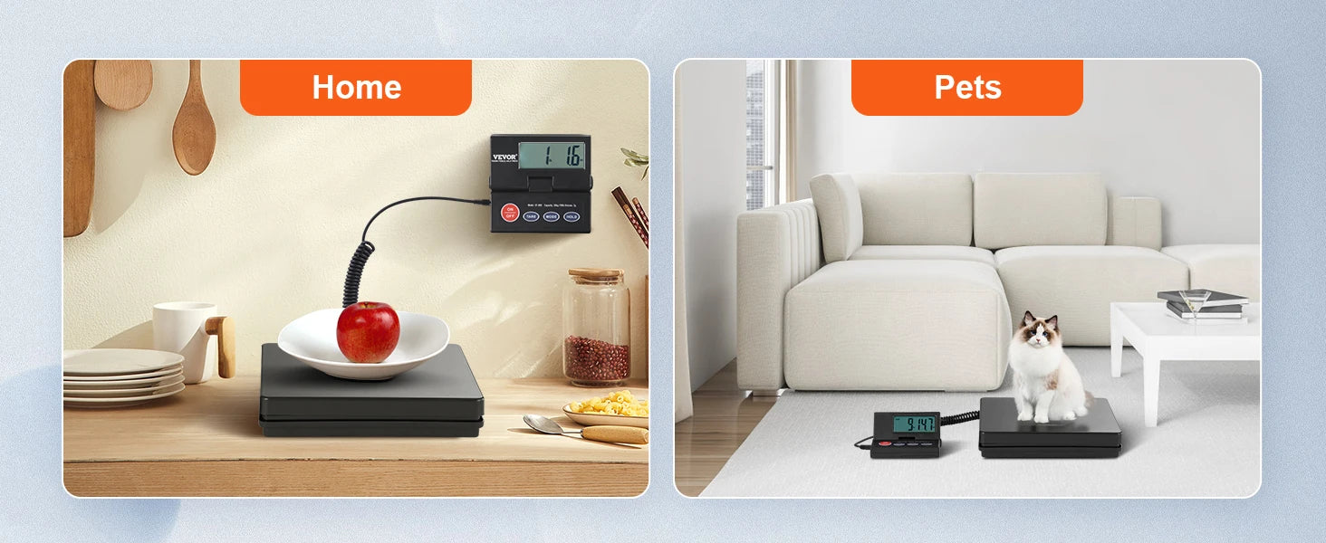 SucceBuy 110 lbs Digital Postal Shipping Scale with Timer 90° Foldable LCD Screen AC/DC Powered Package Scale for Laggage Home