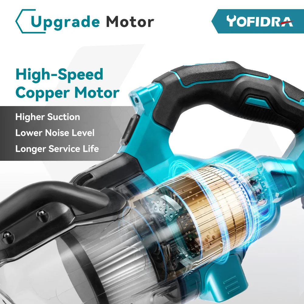YOFIDRA 1000W Cordless Electric Vacuum Cleaner Efficient Rechargeable Dust Catcher Cleaning Power Tools For Makita Battery Pin