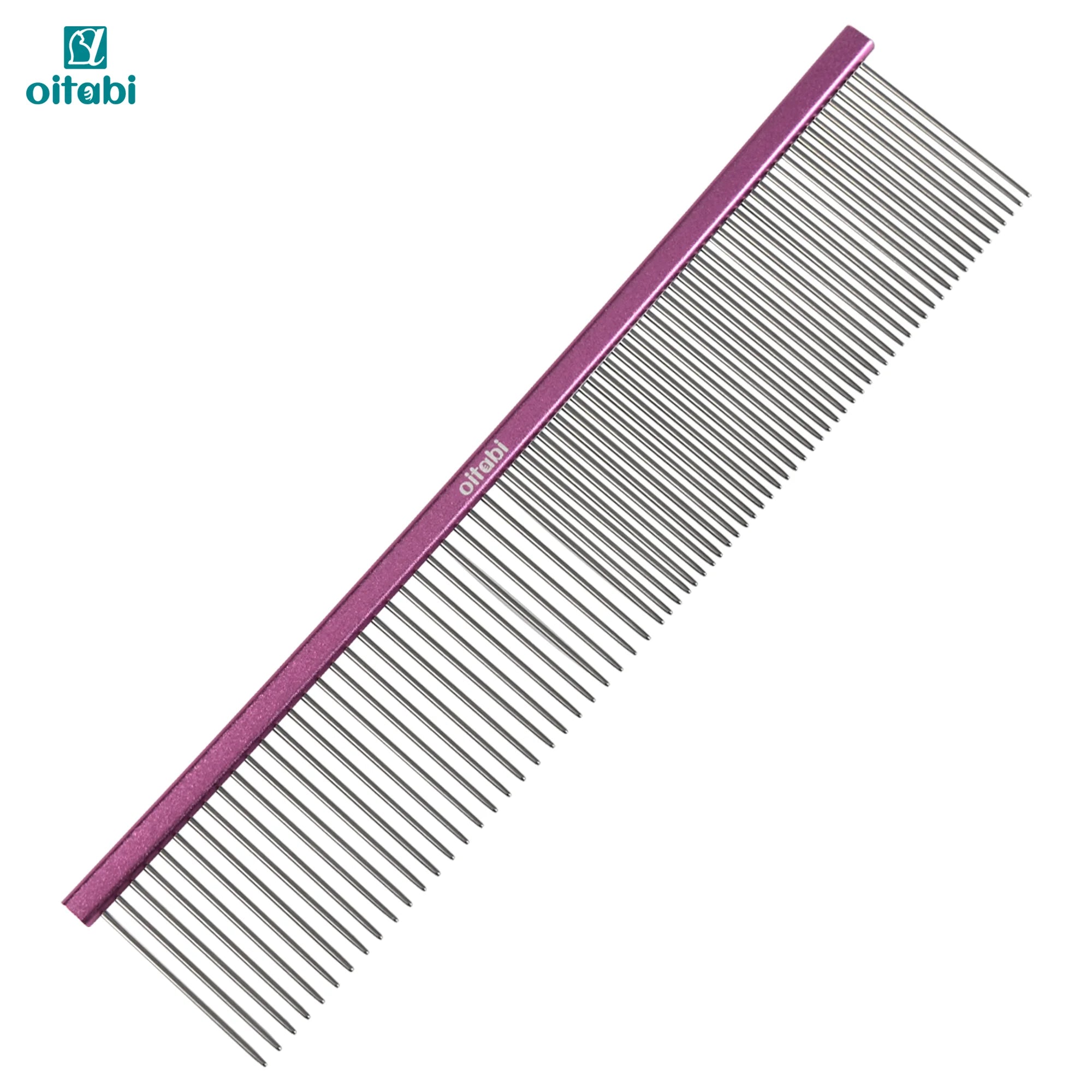 Oitabi Professional Pet Grooming Comb for Removing Matted Fur, Prevents Knots and Mats, Long Teeth Long & Short Haired Pet Comb