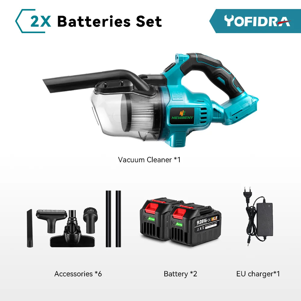 YOFIDRA 1000W Cordless Electric Vacuum Cleaner Efficient Rechargeable Dust Catcher Cleaning Power Tools For Makita Battery Pin