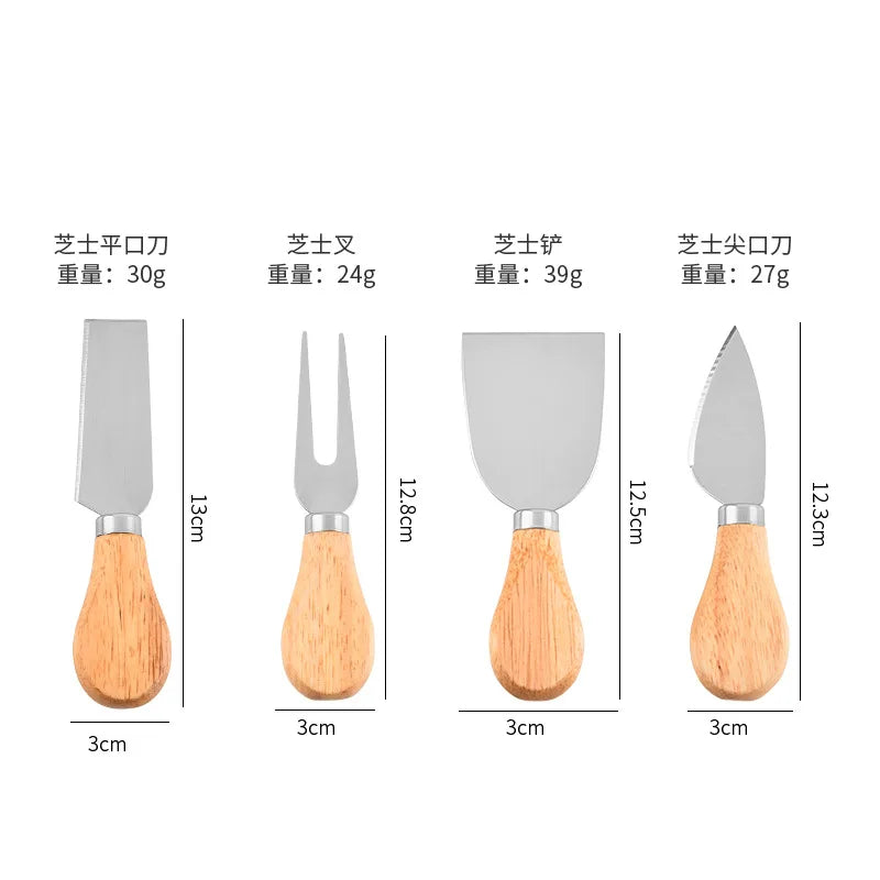 Kitchen Manual Cheese Knife Set Multi-functional Cheese Cutter Fork In Box