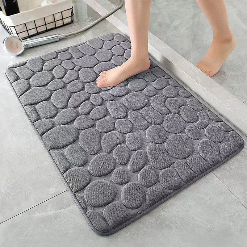 1pc Soft and Comfortable Memory Foam Bath Rug with Cobblestone Embossment - Rapid Water Absorbent and Washable - Non-Slip - Perfect for Shower Room and Bathroom Accessories, Bathroom decorations, kitchen Area Rugs, bedrooom,